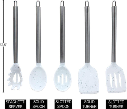 Silicone Cooking Utensils, Kitchen Utensil Set, Easy to Clean Silicone Kitchen Utensils, Cooking Utensils for Nonstick Cookware, Kitchen Gadgets Set with Holder