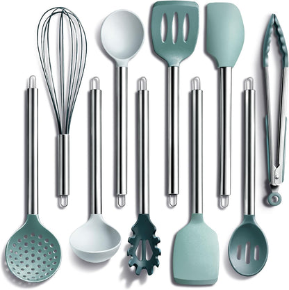 Silicone Cooking Utensils, Kitchen Utensil Set, Easy to Clean Silicone Kitchen Utensils, Cooking Utensils for Nonstick Cookware, Kitchen Gadgets Set with Holder