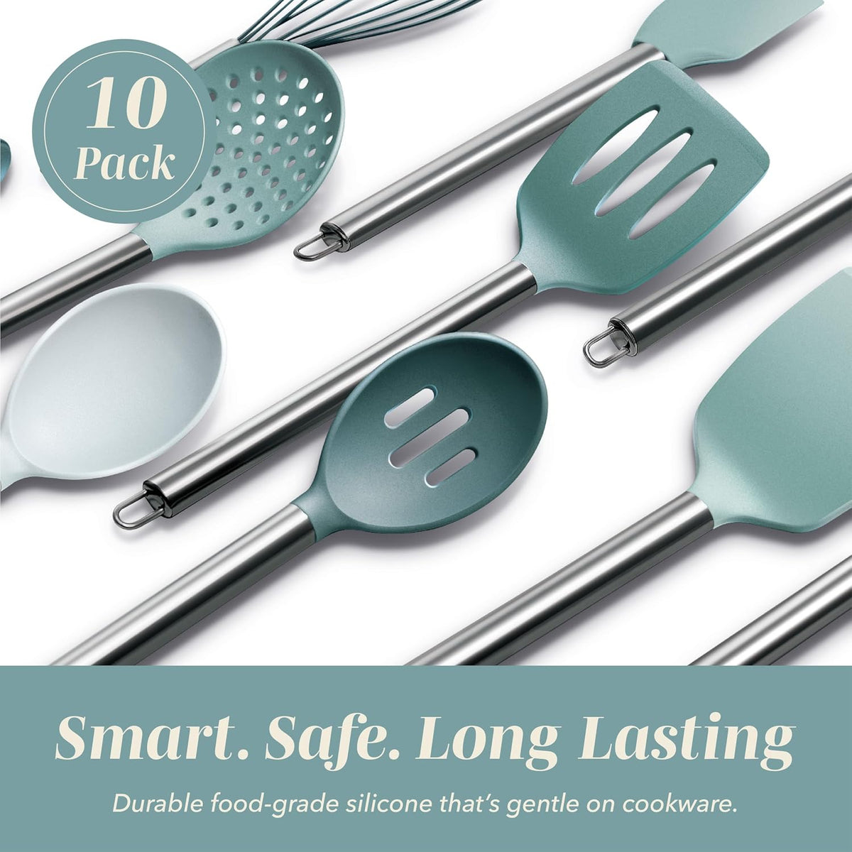 Silicone Cooking Utensils, Kitchen Utensil Set, Easy to Clean Silicone Kitchen Utensils, Cooking Utensils for Nonstick Cookware, Kitchen Gadgets Set with Holder