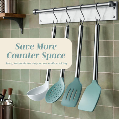 Silicone Cooking Utensils, Kitchen Utensil Set, Easy to Clean Silicone Kitchen Utensils, Cooking Utensils for Nonstick Cookware, Kitchen Gadgets Set with Holder
