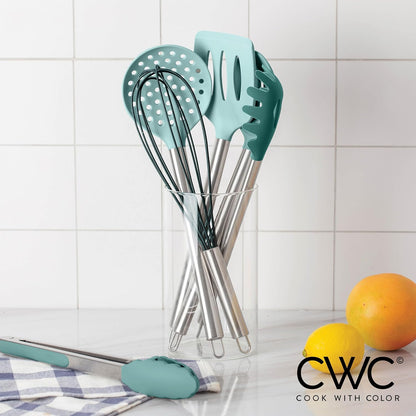 Silicone Cooking Utensils, Kitchen Utensil Set, Easy to Clean Silicone Kitchen Utensils, Cooking Utensils for Nonstick Cookware, Kitchen Gadgets Set with Holder