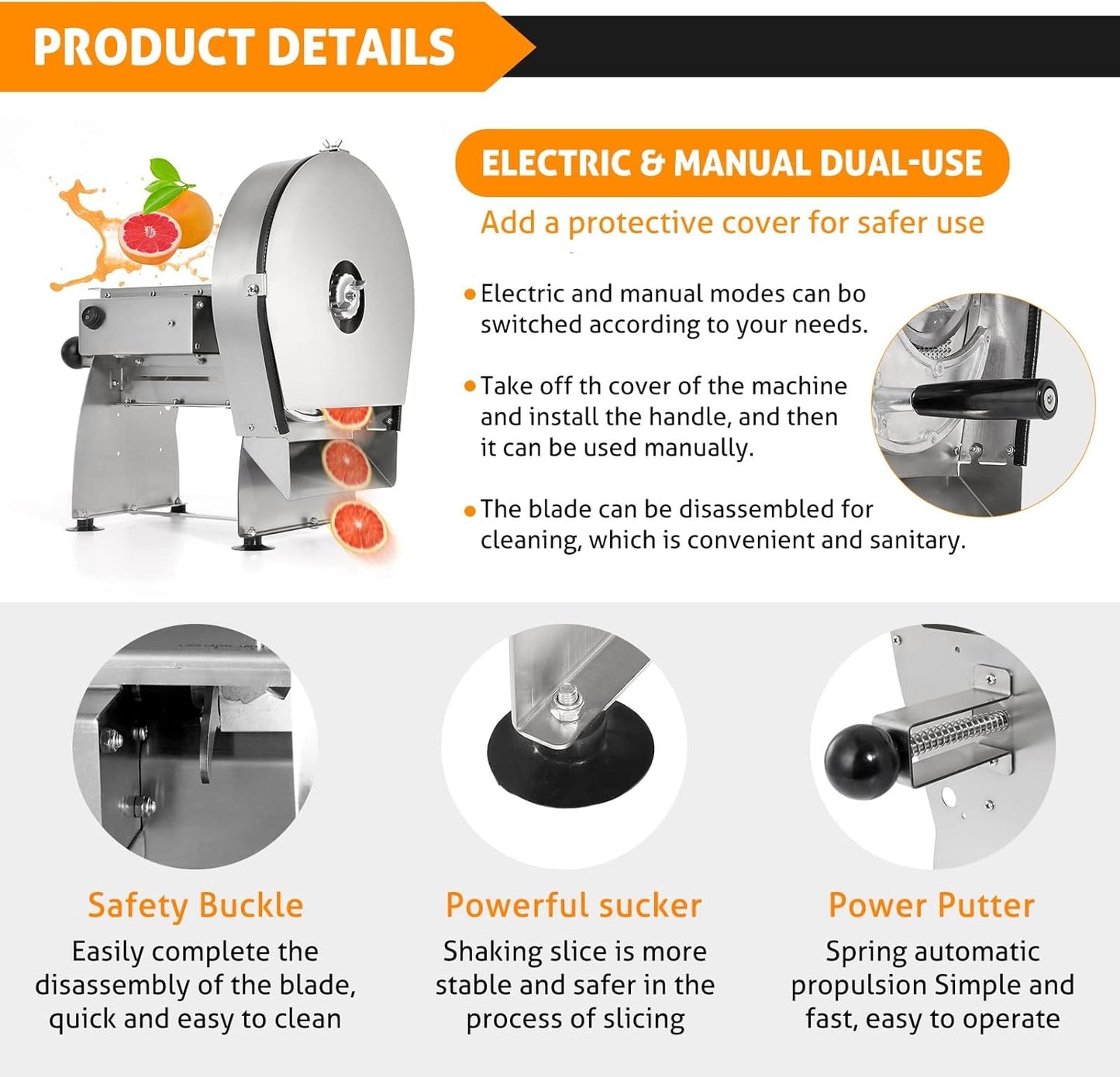 Electric Vegetable Slicer Commercial Fruit Slicing Machine Potato Slicer Electric Cabbage Shredder Machine 2 IN 1 Manual Electric Vegetable Cutter Stainless Steel Food Slicer