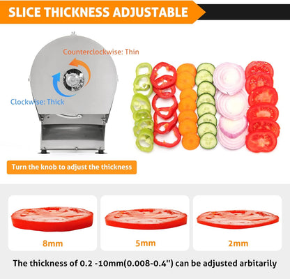 Electric Vegetable Slicer Commercial Fruit Slicing Machine Potato Slicer Electric Cabbage Shredder Machine 2 IN 1 Manual Electric Vegetable Cutter Stainless Steel Food Slicer