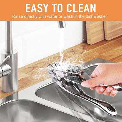 Garlic Press and Slicer 2 in 1, Heavy Duty Garlic Mincer, Crusher with Ergonomic Handle - Perfect for Home Cooks and Professional Chefs Alike.
