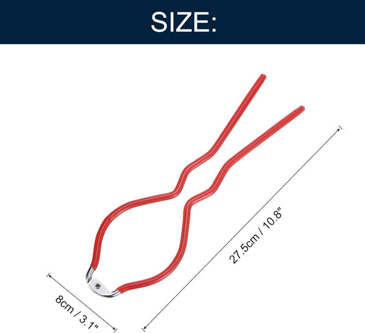 1Pcs 10.8" x 3.1" Bottle Wrench Jar Opener Wrench Canning Jar Wrench Made of Plastic and Stainless Steel Red