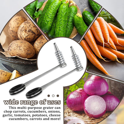 2 Pack Piranha Spiral Cutter for Potatoes, Stainless Steel Spiral Cutter for Veggies Cucumber and Carrot