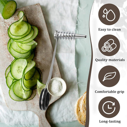 2 Pack Piranha Spiral Cutter for Potatoes, Stainless Steel Spiral Cutter for Veggies Cucumber and Carrot