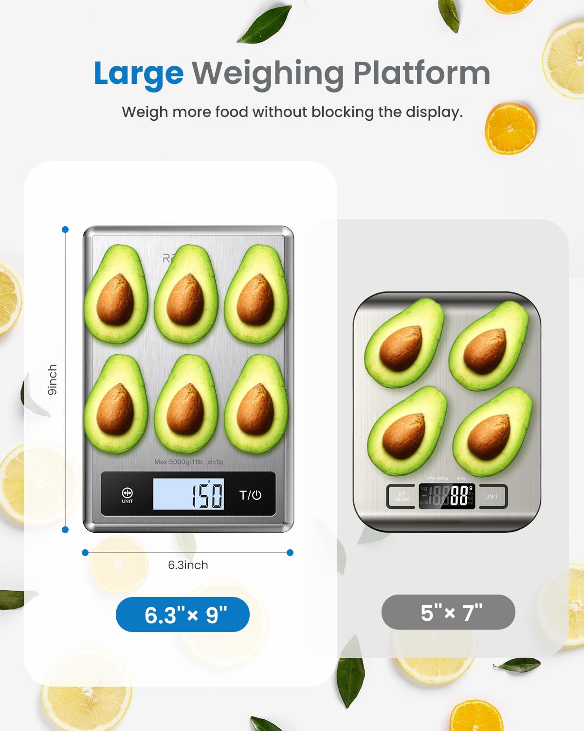 Smart Food Scale with app, Nutritional Calculator, Stainless Steel