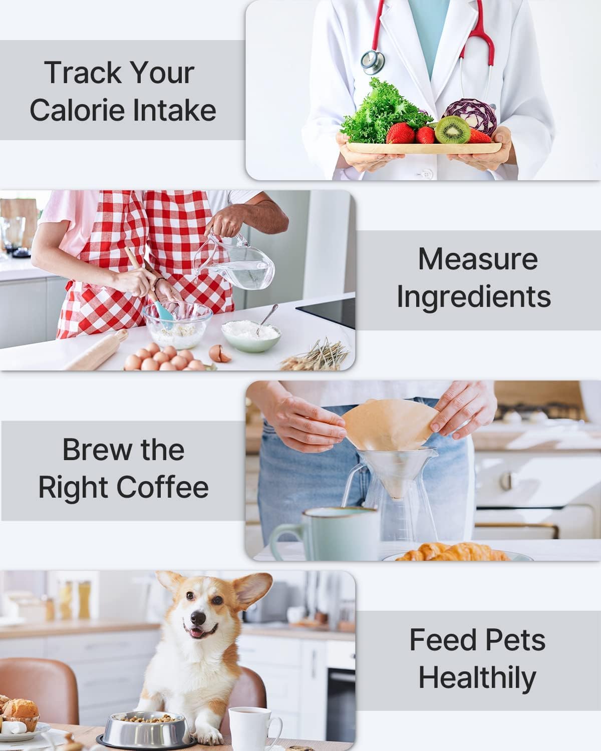 Smart Food Scale with app, Nutritional Calculator, Stainless Steel