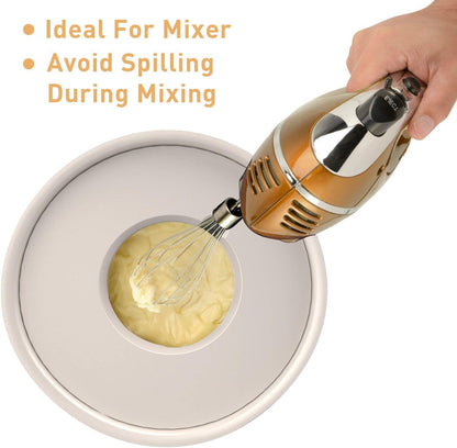 Mixing Bowls with Airtight Lids Set, 5PCS Stainless Steel Khaki Nesting Bowls for Kitchen, with Grater Attachments & Non-Slip Bottoms, Size 5, 3, 2, 1.5, 0.63 QT, Great for Mixing & Serving