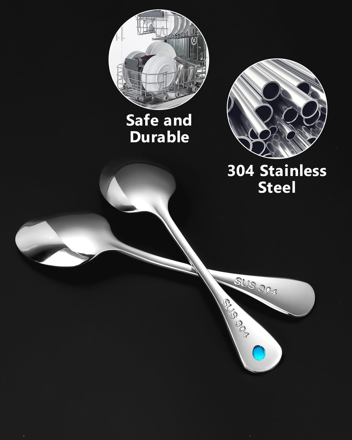 8PCS Mini Stainless Steel Spoons (Upgraded Larger Size 3.54 inch) - Small Salt Spoons SUS 304 Food Grade Mini Seasoning Spoon for Powder Spices Jars, Pepper, Sugar, Honey