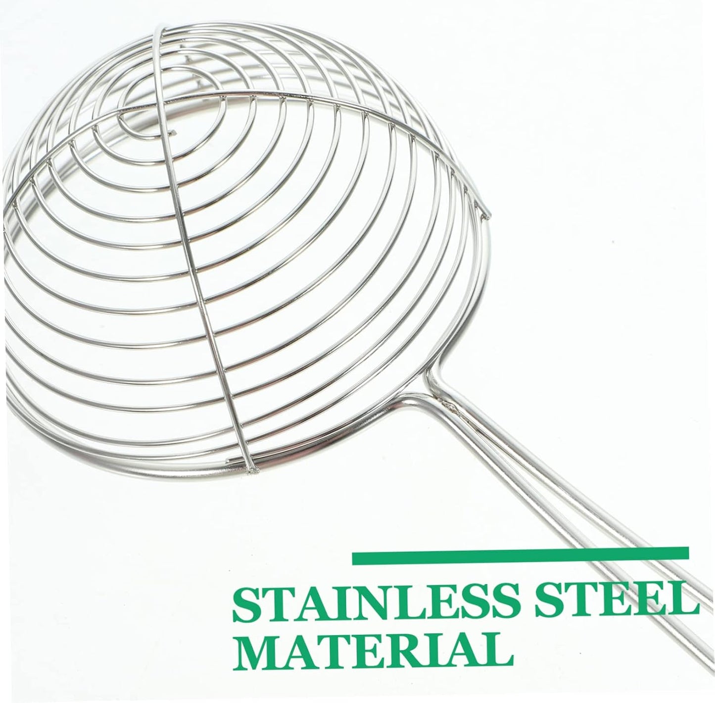 Portable Stainless Steel Spider Strainer Spoon Sturdy Mesh Frying Ladle for Household Cooking for Straining Vegetables and Meat Non Slip Handle