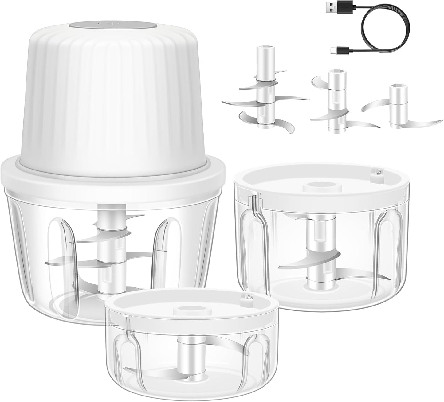 Electric Garlic Chopper, 250ML Garlic Mincer with Egg Beater | Mini Portable Vegetable Chopper, Onion Grinder Masher, USB Small Food Processor for Veggie, Garlic, Ginger, Chili(Green)