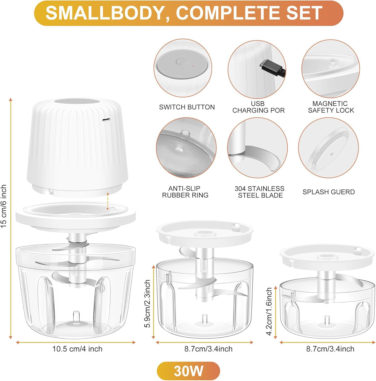 Electric Garlic Chopper, 250ML Garlic Mincer with Egg Beater | Mini Portable Vegetable Chopper, Onion Grinder Masher, USB Small Food Processor for Veggie, Garlic, Ginger, Chili(Green)