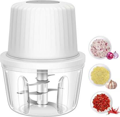 Electric Garlic Chopper, 250ML Garlic Mincer with Egg Beater | Mini Portable Vegetable Chopper, Onion Grinder Masher, USB Small Food Processor for Veggie, Garlic, Ginger, Chili(Green)