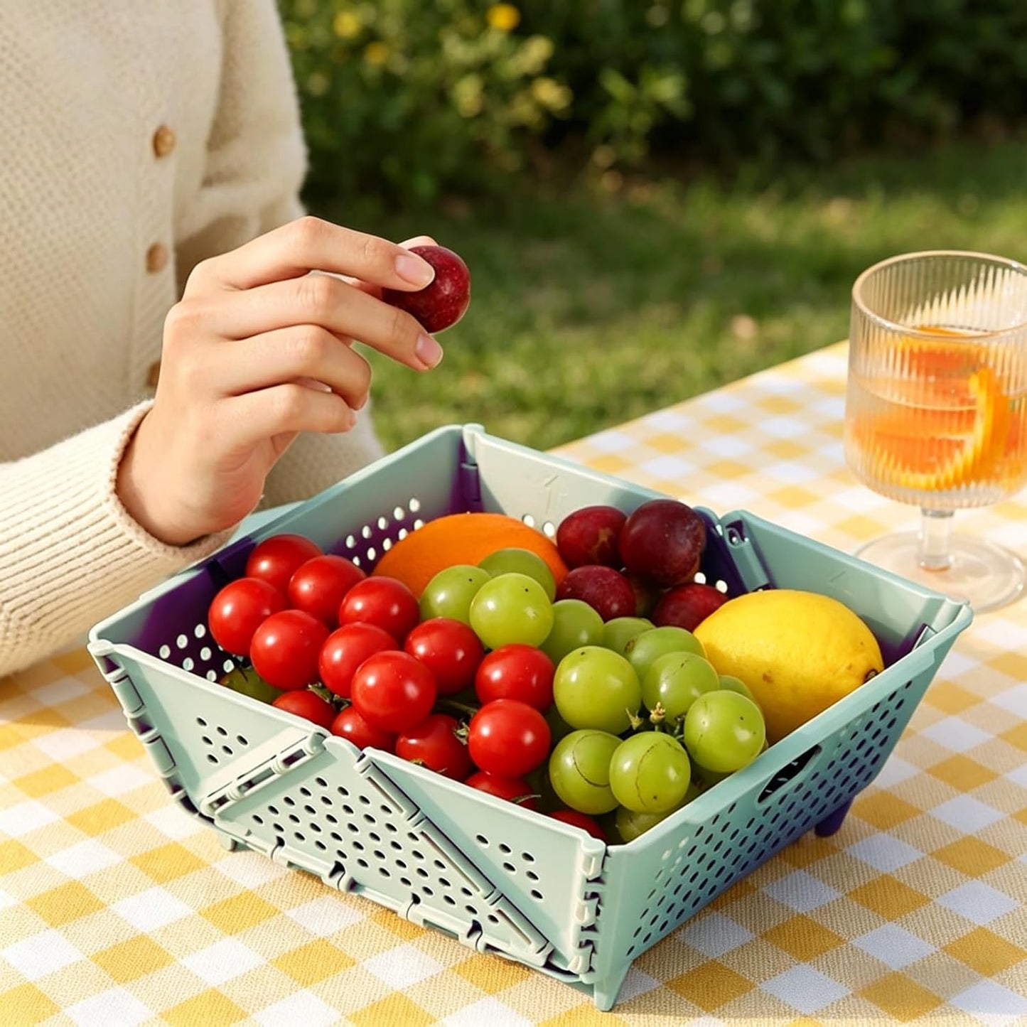 2-PCS Small Collapsible Kitchen Colander and Strainer | Foldable Space-Saving,notebook-slim profile