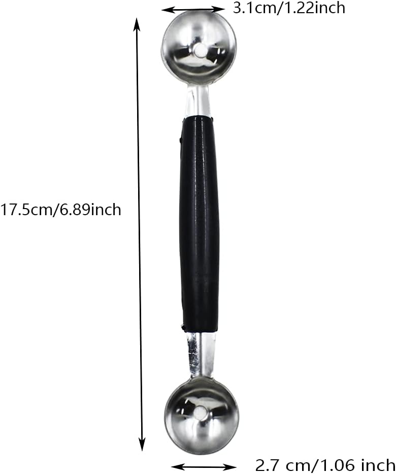Melon Baller, 2Pcs Double-Headed Fruit Carving Cutter Knife Cookie Scoop Fruit Decoration Tool Stainless Steel DIY Cutting Scooping Round Melon Scoop for Watermelon,Cantaloupe,Fruits,Sorbet,Ice Cream