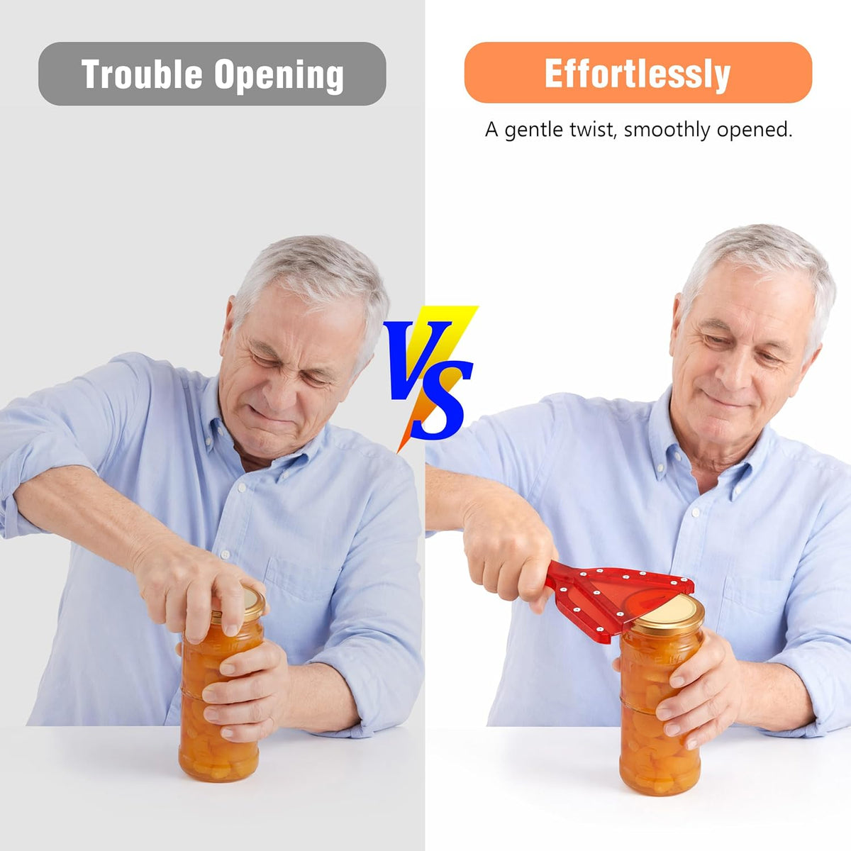 Patented Jar Opener, Ideal for Weak Hands & Seniors with Arthritis
