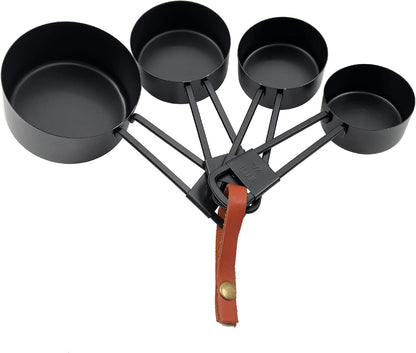 Gold Measuring Cups and Spoons Set, 8 PCS Metal Measuring Cups and Stainless Steel Measuring Spoons Set for Kitchen