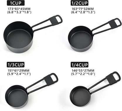 Gold Measuring Cups and Spoons Set, 8 PCS Metal Measuring Cups and Stainless Steel Measuring Spoons Set for Kitchen