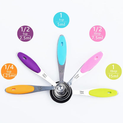 Gold Measuring Cups and Spoons Set, 8 PCS Metal Measuring Cups and Stainless Steel Measuring Spoons Set for Kitchen