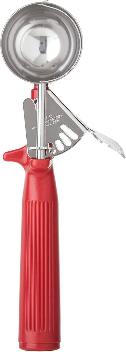 Ice Cream Disher, Size 24, One-piece Hdl, Red