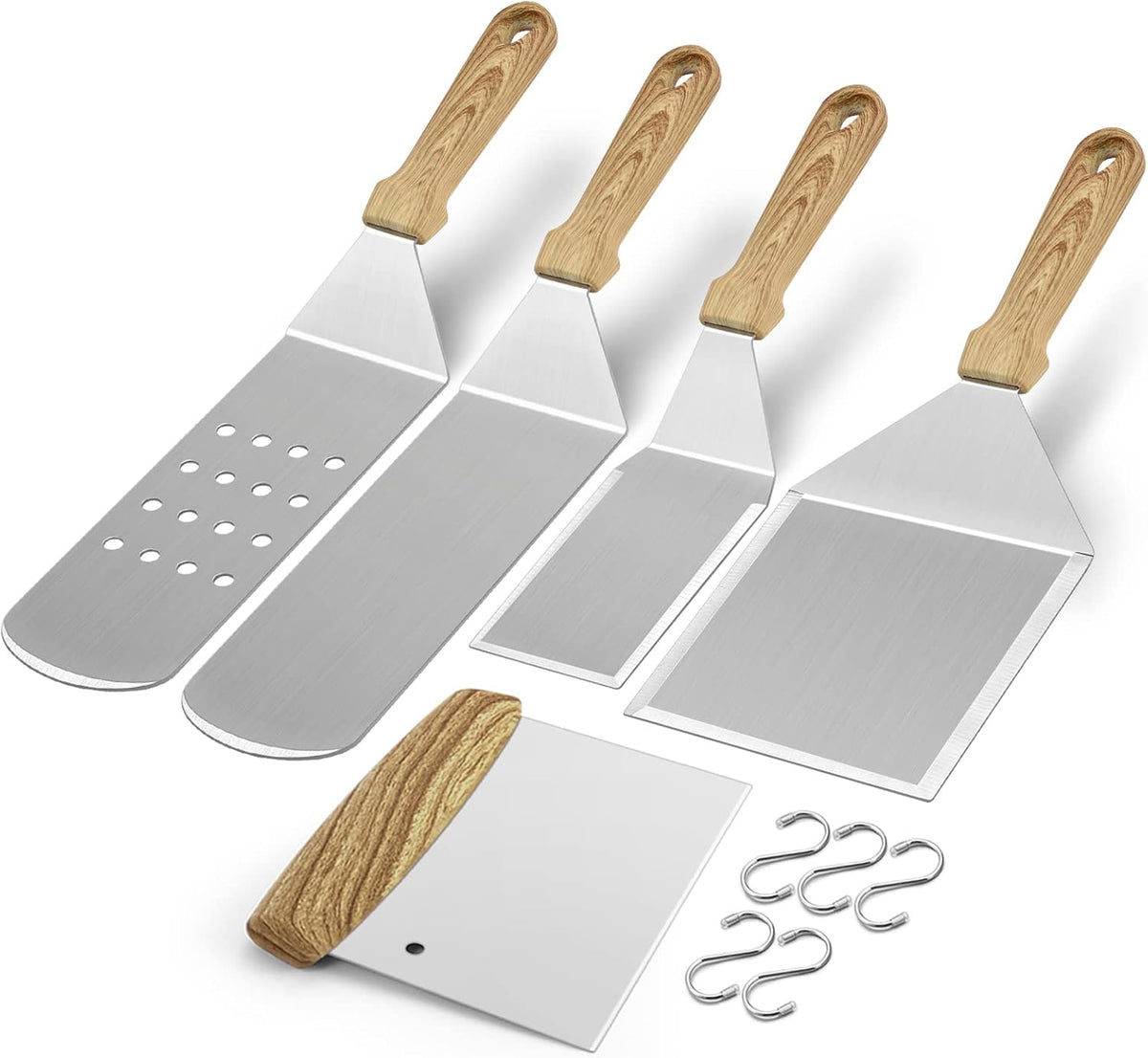 Griddle Accessories Kit of 5, Stainless Steel Griddle Spatula