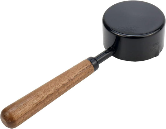 1/3 Cup Stainless Steel Measuring Cup with Wood Handle, 80ml, Black | Measuring Scoop, Measuring Spoon, 80ml Measuring Cups, for Baking, Cooking, Wet and Dry Ingredients