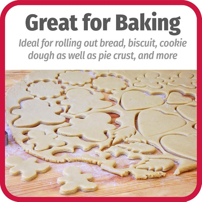 Classic Wooden Rolling Pin with Easy Roll Bearings