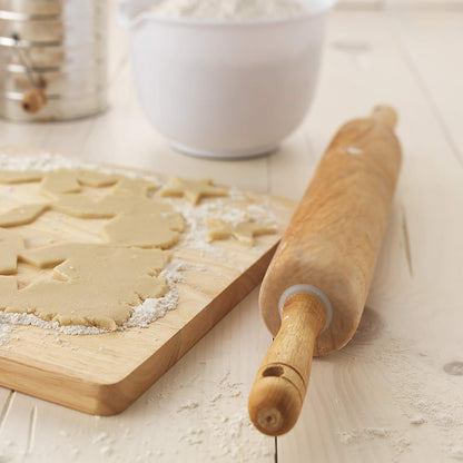 Classic Wooden Rolling Pin with Easy Roll Bearings