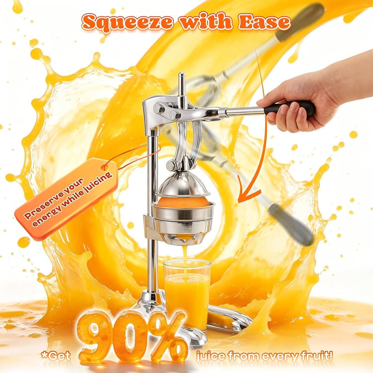 Commercial Manual Juicer, Heavy Duty Hand Press Juice Extractor