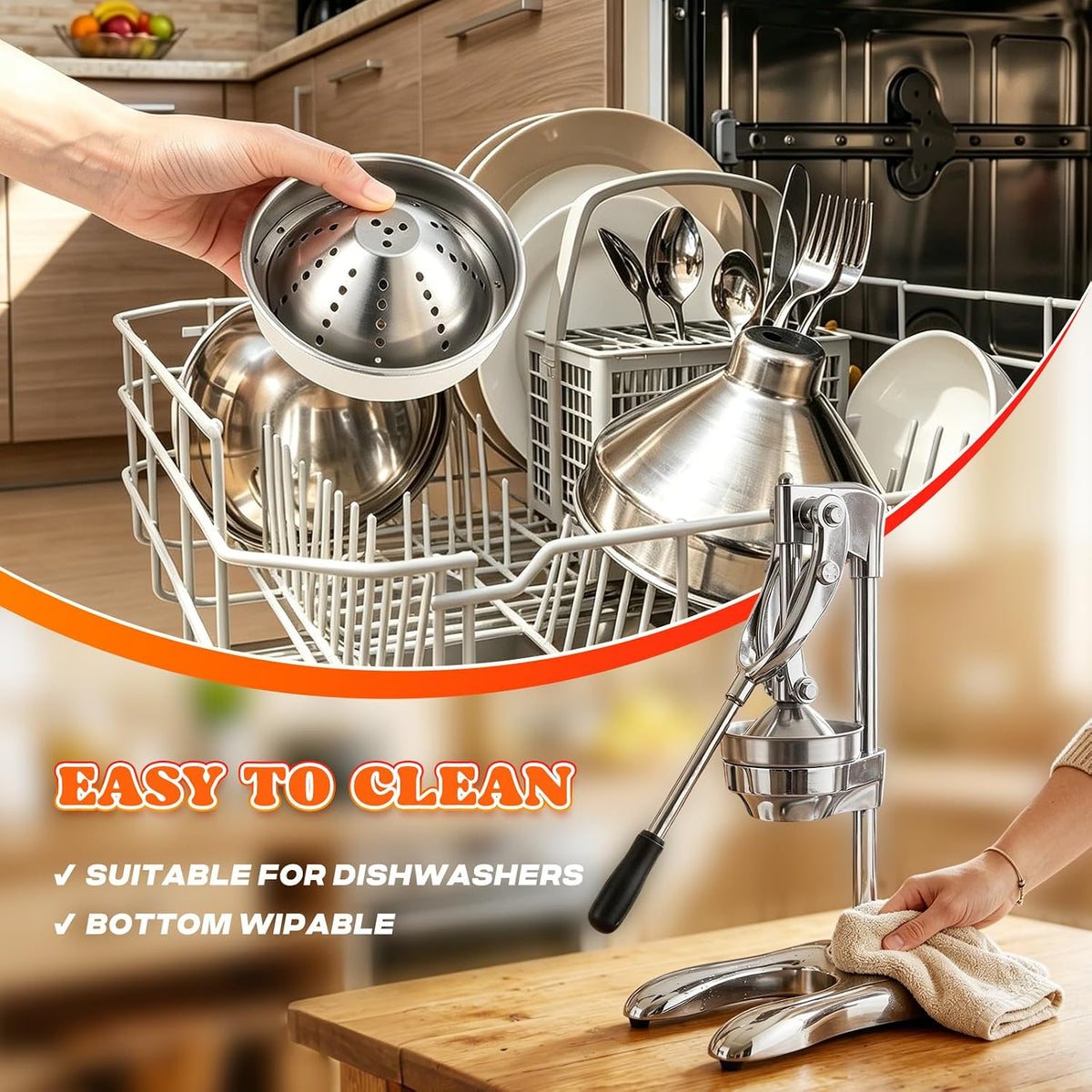 Commercial Manual Juicer, Heavy Duty Hand Press Juice Extractor