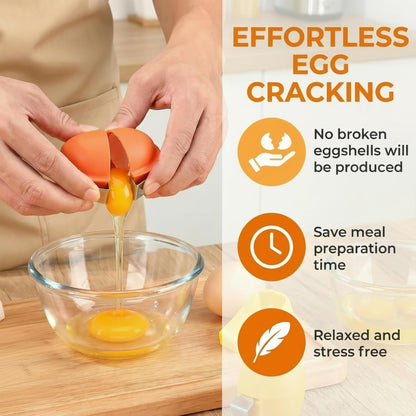 3PCS Egg Shell Opener, Egg Cracker Tool for Raw Eggs, Hard Boiled Egg Peeler for Easy Separate & Peel Eggs, Egg Separator for Cooks, Bakers Families