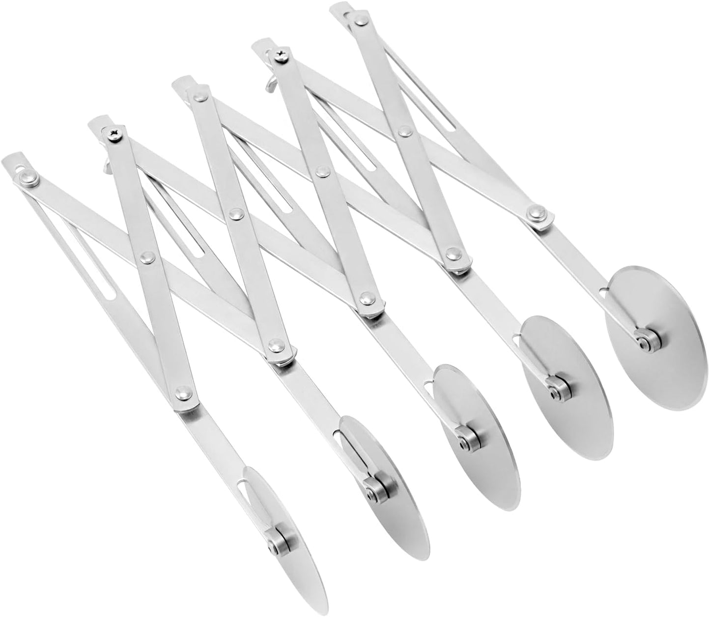5-Wheel Adjustable Pastry/Dough Divider, Stainless Steel Pizza Divider, Expandable Multi-Round Baking Roller for Cookie, Dough, Cake, Pastry