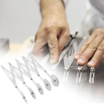 5-Wheel Adjustable Pastry/Dough Divider, Stainless Steel Pizza Divider, Expandable Multi-Round Baking Roller for Cookie, Dough, Cake, Pastry