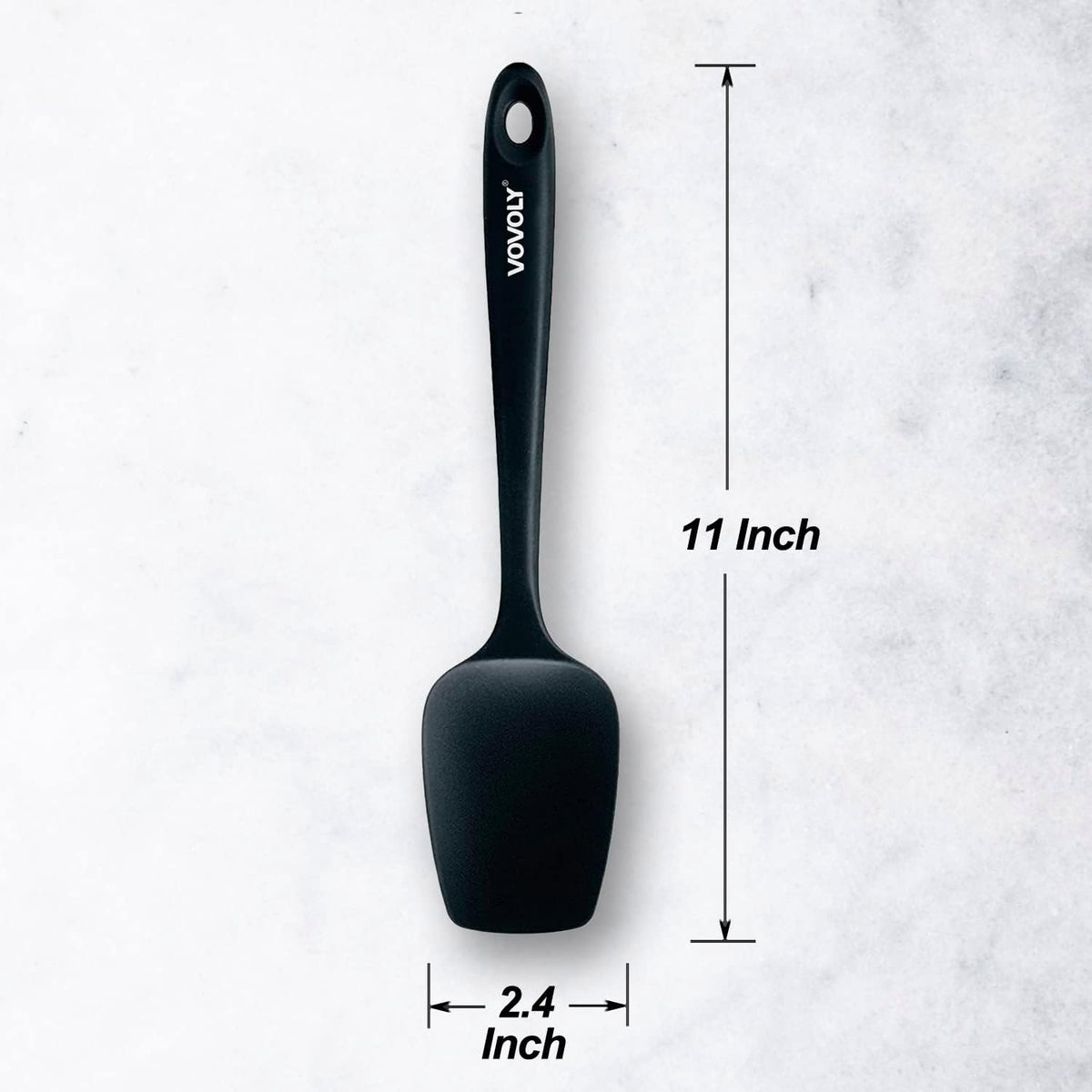 Silicone Spoon Spatula Curved Shap 600°F Heat Resistant Spoonula, 3 Pack