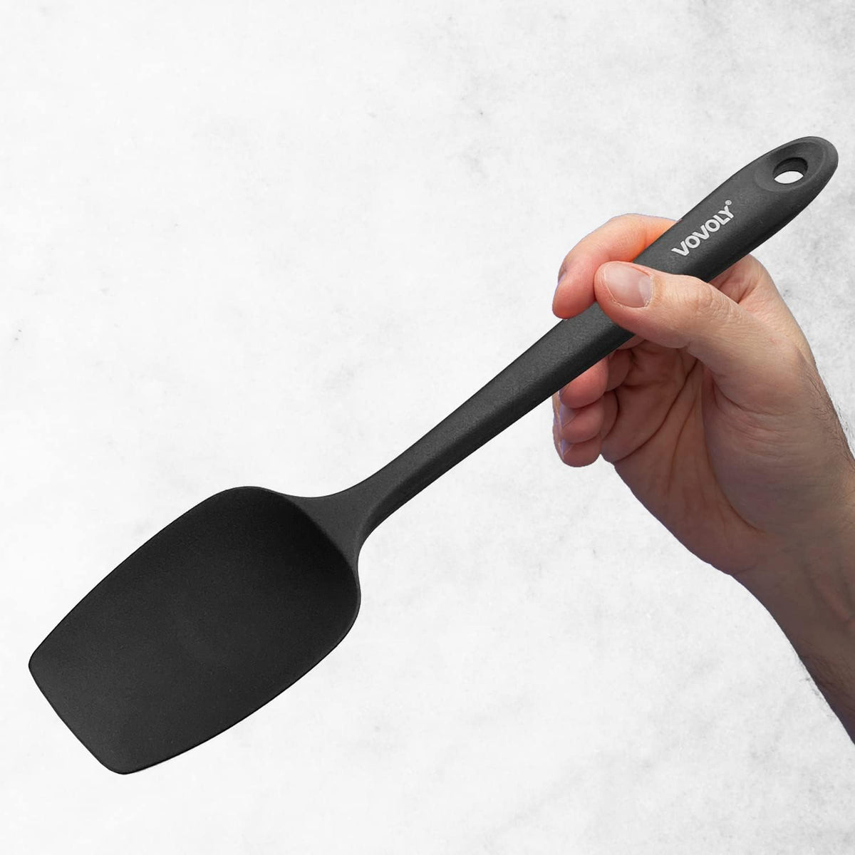 Silicone Spoon Spatula Curved Shap 600°F Heat Resistant Spoonula, 3 Pack