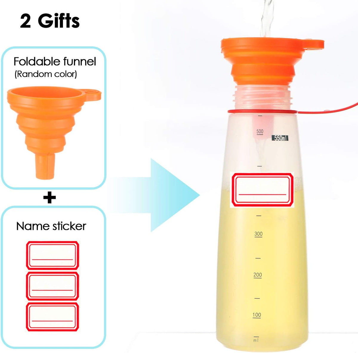 Condiment Squeeze Bottle for Sauces Wide Mouth, Plastic Squeeze Bottles for Condiments, Paint, Ketchup, Mustard, Oil, Resin, Baking, Cake Decorating, Cleaning, BPA Free-Food Grade (19 oz., 2, Count)