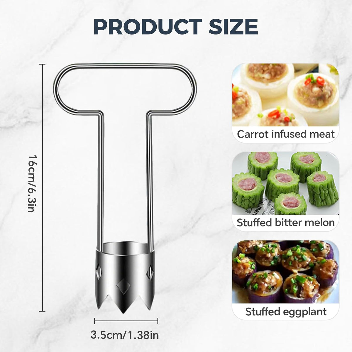 Red Bell Pepper Corer, 2025 Upgraded Stainless Steel Fruite Corer,Vegetable Pineapple Corer Tool Cutter Pepper Seed Remover Tool,For Vegetables Fruit Corer Kitchen Gadget (3, B)