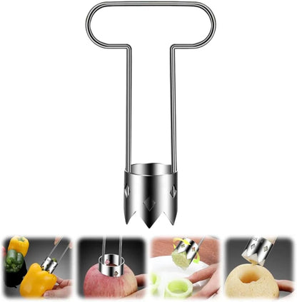 Red Bell Pepper Corer, 2025 Upgraded Stainless Steel Fruite Corer,Vegetable Pineapple Corer Tool Cutter Pepper Seed Remover Tool,For Vegetables Fruit Corer Kitchen Gadget (3, B)