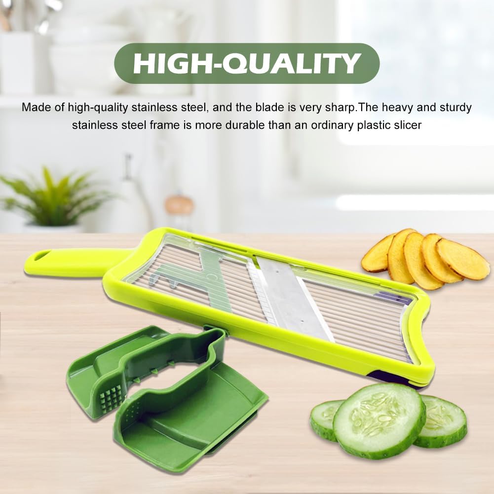 Multi Handheld Mandoline Slicer, Stainless Steel Professional Vegetable Slicer with Comfortable Grip, Vegetable Slicer for Potatoes, Onions, Cucumbers, Cheese, Easy to Clean