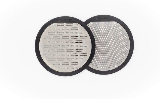 2-Piece Ultimate Mason Jar Lid Grater Set, Fine & Ribbon Stainless Steel Blades, Fits Wide Mouth Canning Jars, Shaker Holes, Zester & Cheese/Spice Grater, Handheld Stainless Steel Rasp