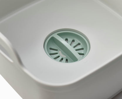 Wash & Drain Kitchen Dish Tub Wash Basin with Handles and Draining Plug, 9 liters/2.3 Gallons