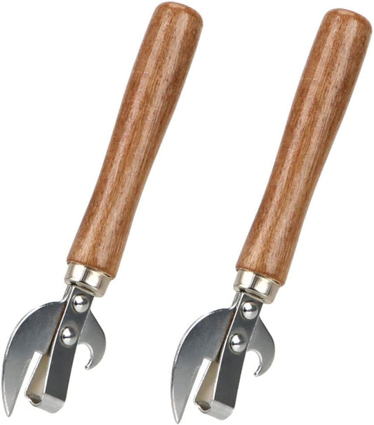 2pcs Stainless Steel Traditional Old Fashion Stab Can & Tin Opener and Corkscrew