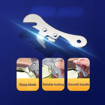 Can Opener Manual Stainless Steel Camping Can Opener, Portable Bottle Opener (2 Pieces)