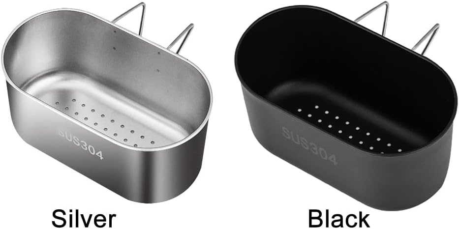 Stainless Steel Sink Drain Strainer Basket, Multifunctional Hanging Sink Strainer Colander Drain Basket Kitchen Sink Food Waste Filter and Wash Vegetables Fruits(Silver)