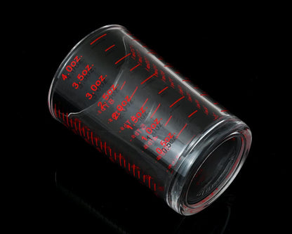 120 Milliliter Measuring Cup 2 Pieces Shot Glass Measuring Cup with 4 Kinds of Measuring Scale for Small Amount Liquid (Red, 120 ml)