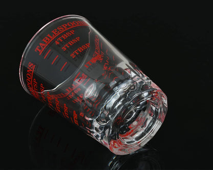 120 Milliliter Measuring Cup 2 Pieces Shot Glass Measuring Cup with 4 Kinds of Measuring Scale for Small Amount Liquid (Red, 120 ml)