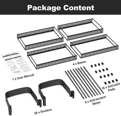 Cutting Board Organizer Rack, Expandable Baking Tray and Cookie Sheet Organizer with 14 Adjustable Dividers, Bakeware Muffin Tin Cupcake Pan Storage Organizer for Cabinet, Black
