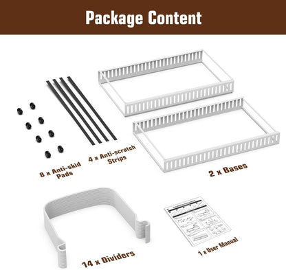 Cutting Board Organizer Rack, Expandable Baking Tray and Cookie Sheet Organizer with 14 Adjustable Dividers, Bakeware Muffin Tin Cupcake Pan Storage Organizer for Cabinet, Black